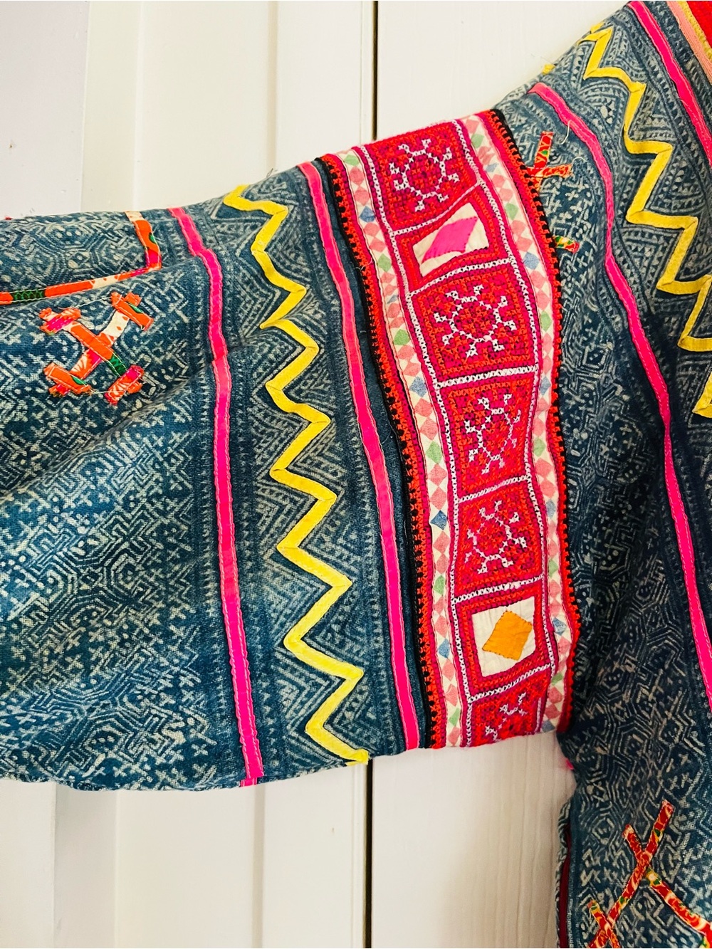 VTG OOAK Tribal Kantha Boho Festival Artisan Kimono Lightweight Patchwork Jacket - Picture 2 of 10